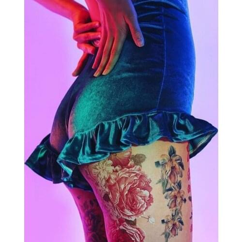 4 Colors 2018 Sexy Velvet Women Autumn Winter Night Club Panties Ruffles Elastic High Waist Bottom Vintage Mini Hot Shorts