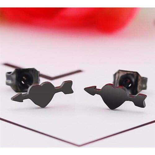 SMJEL Fashion Arrow through the heart Stainless Steel Stud Earrings for Women and Lovers Statement Earrings 2019