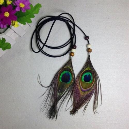 Bohemian Style Indian Feather Headband Headdress Hair Rope Headwear Tribal Hippie Handmade Hair Accessories for Women 45