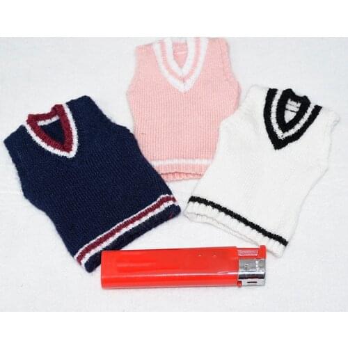 In Stock 1/6 Scale Female Sexy Loose V-neck Vest Ladies Knit Stripe Sleeveless Sweater Pullover for 12'' Woman Action Figure