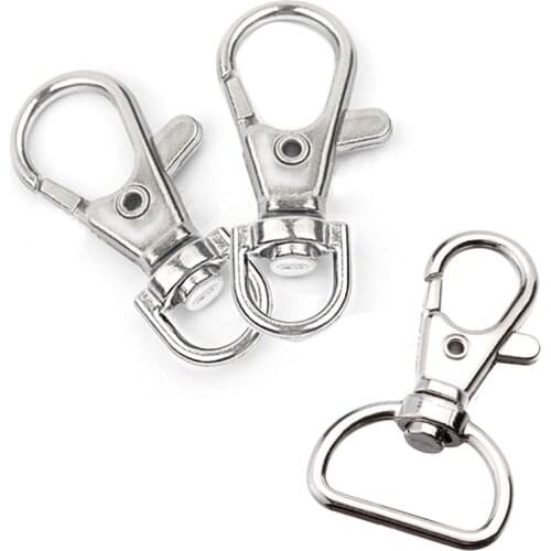 10 Pcs Apparel Sewing Fabric Snap Hook Lanyard DIY Craft Metal Swivel Trigger Outdoor Backpack Bag Parts 6 Sizes Lobster Clasp