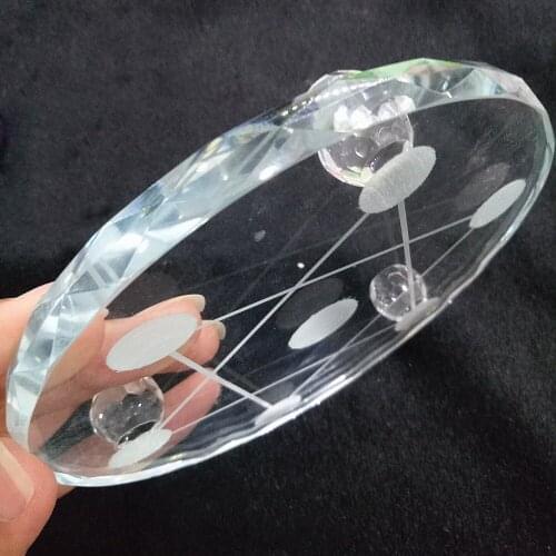 120mm clear glass Plate Seven Star Group Stand Crystal Ball Sphere Transparent glass base Indoor Decoration Figurines Ornament