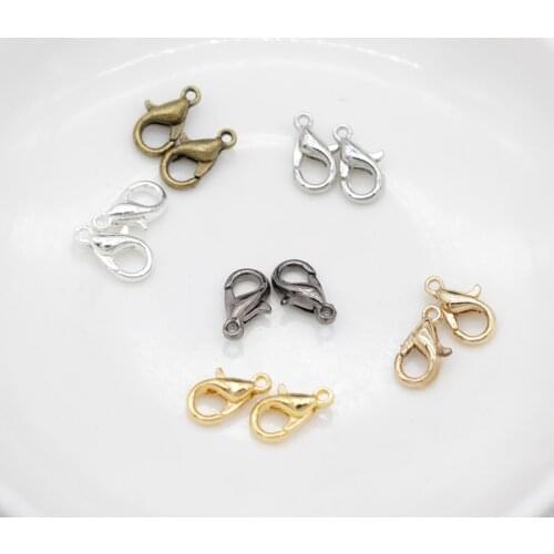 20Pcs gold silver Alloy Lobster Clasp Claw Clasps Hooks For Bracelet Necklace Chain &Bracelet Chain DIy Supplies Accessories