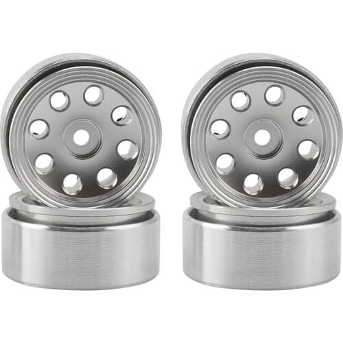 4PCS 1.0 CNC Metal Beadlock Wheel Rims Wheel Hub for 1/24 RC Crawler Car Axial SCX24 90081 AXI00002 Upgrade Parts