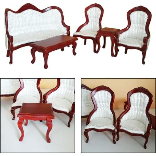 5pcs 1/12 Doll House Micro Living Room Set Combination Furnishings Shooting Props Toddlers Playset Toy Ornament Accs Gifts