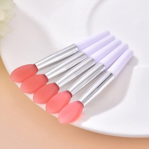 5Pcs Double Side Soft Silicone Head Eyeshadow Lip Applicator Brush Makeup Brushes with PVC Bag Cosmetic Beauty Makeup Tools