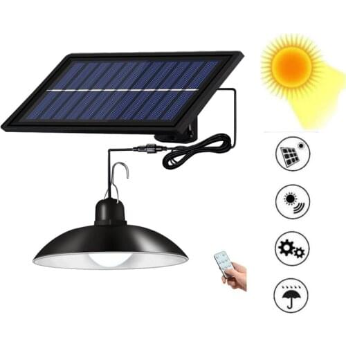 Retro Lampshade Solar Garden Lamp LED Light Pendant Lighting Lamp For Camping Garden Yard Adjustable Brightness Hanging Light 3