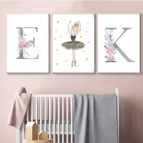 New diamond painting 5d english alphabet baby name kindergarten wall art pink flower letters diamond embroidery mosaic picture