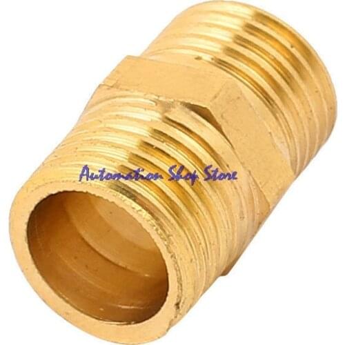 5pcs 1/4BSP to 1/4BSP Male Thread Brass Pipe Hex Nipple Fitting Quick Adapter