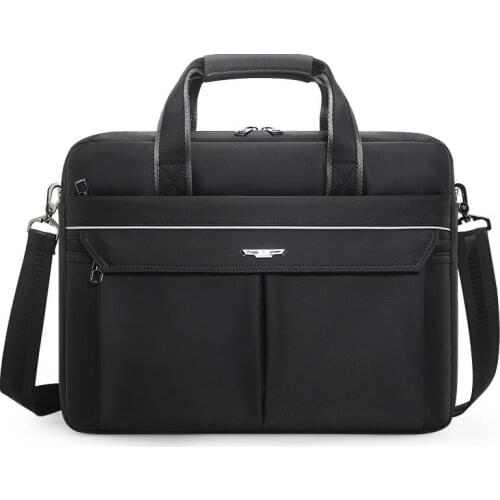 Business Black Men Travel Meeting Handbags Male Shoulder Bag High Quality Waterproof 15.6-inch Laptop Handbag For Man Work Bags