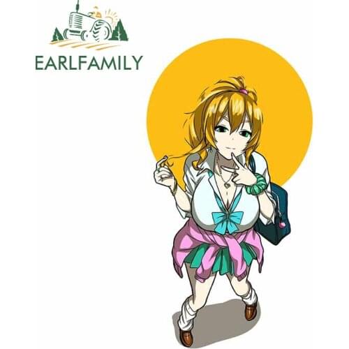EARLFAMILY 13cm x 7cm Japanese Anime Car Stickers and Decals for First GAI Sexy Girl Bumper Laptop Vinyl Car Wrap