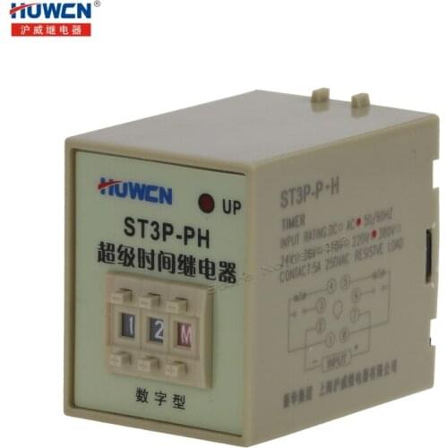 5A Electronic Digital time relay 50/60Hz AC 110V 220V 380V General purpose ST3P-PH Resistive Load Timer