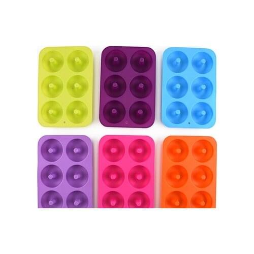 Chocolate Biscuit Cake Mold Donut Mold Reusable 6-Cavity Silicone Donut Baking Pan Non-Stick Candy 3D Mold DIY Cake Mould