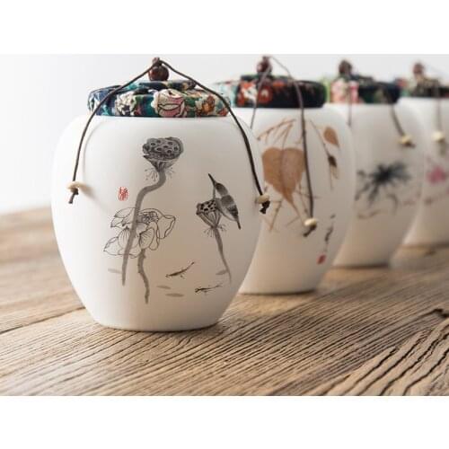 Ceramics Ashes Urn Handpainted Cremation Urn Funeral Ashes Holder Pet Memorial