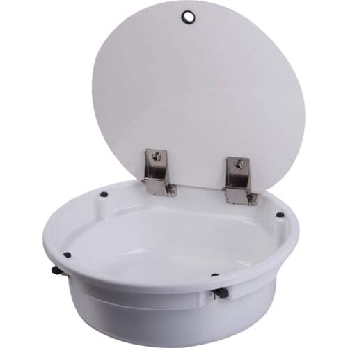 Ф430*140mm Round White Acrylic Sink With Lid GR-Y010A Boat Caravan RV Camper