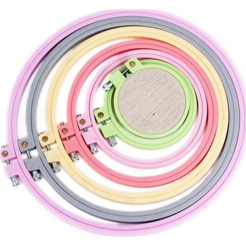 7/9/12/15/21/25cm Ribbon Needlework Cross-stitch Kit Embroidered Stretch Tool Plastic Embroidery Hoops Hand Sewing Accessories