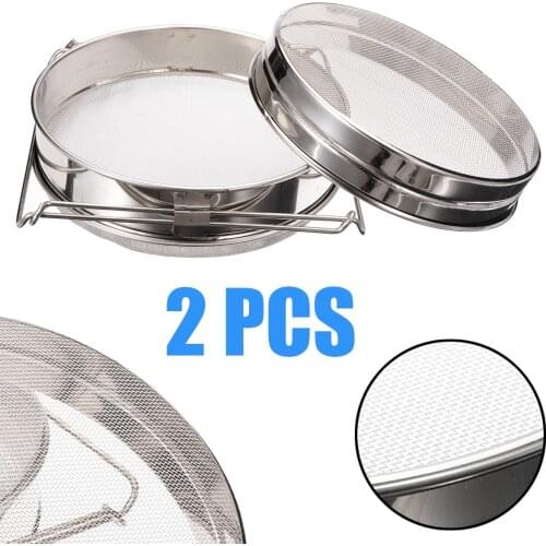 Stainless Steel Double Layer Beekeeping Honey Sieve Filter Strainer Settling Tank Honey Filte Mesh With Handle Kitchen Tools