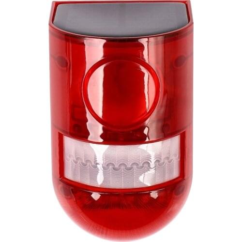 New Solar Infrared Motion Sensor Alarm With 110Db Siren Strobe Light For Home Garden Carage Shed Carvan Security Alarm System-Re