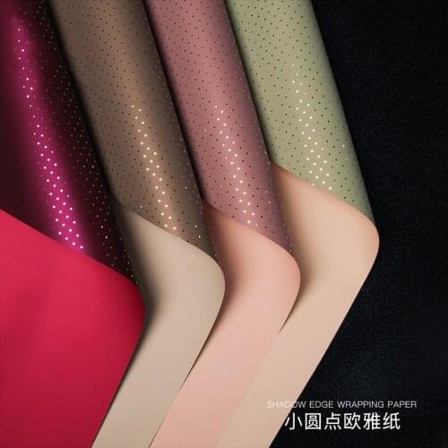 Ouya Pearl paper flowers bouquet waterproof wrapping paper double color flower wrap paper material florist flower