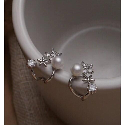 Lovely 925 Sterling Silver Earrings Findings Settings Base Mountings Parts for Pearls Agate Crystal Stones Jade 5pairs/lot
