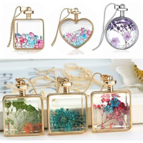 Pressed Flowers Pendant Metal DIY Frame Bezel Cabochon UV Resin Jewelry Making