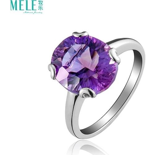 Natural amethyst silver rings,0val main gemstone wiht 10X12mm,Contracted and fashionable for