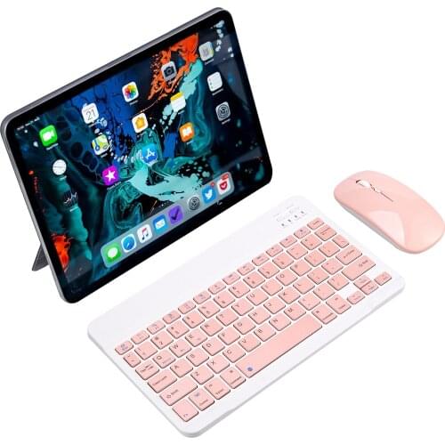 Cute Pink Keyboard Xiaomi Slim Mini Wireless Bluetooth Keyboard mouse for Tablet Smartphone IPad IOS Android Phone