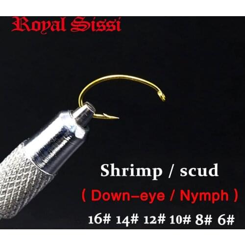 Hot 60pcs/pack fly tying wide-gape scud back hook/ reversed nymph hooks NO. 16# 14# 12# 10# 8# 6# shrimp &caddis Pupa fly hook