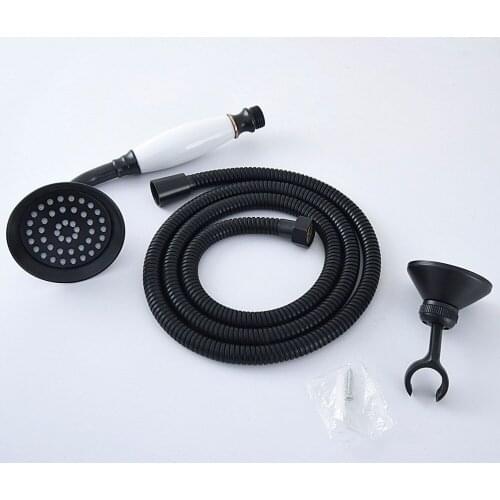 HotelSpa Oil Rubbed 59" Extra Long Flexible Tube Stretchable Hose & Ceramic Hand Spray Shower Head + Adjustable Holder Dhh066