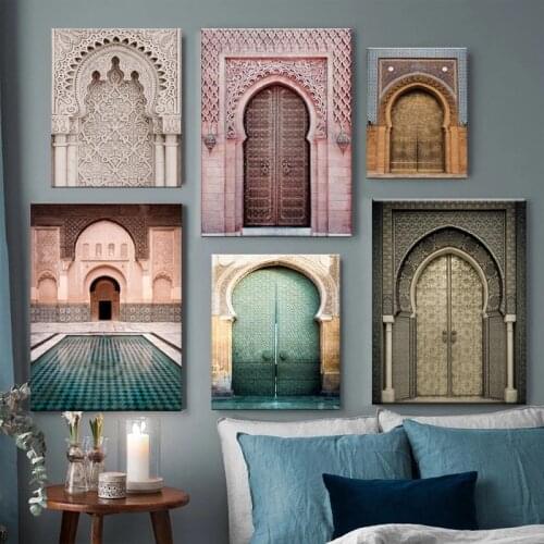 Modern Nordic Morocco Door Vintage Posters World Famous Architecture Art Pictures Printed Living Room Canvas Painting Home Decor