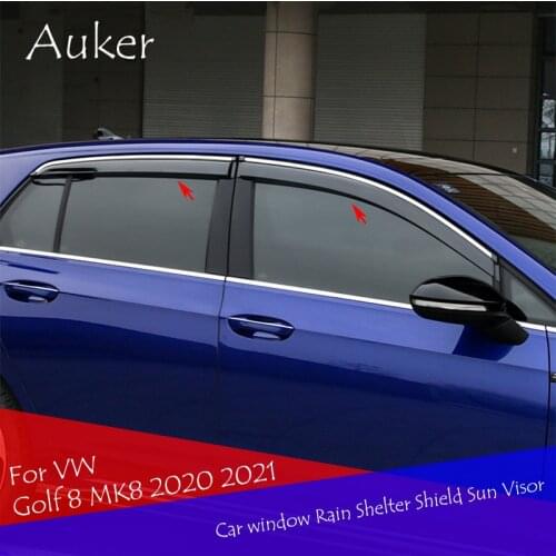 Car Windows Rain Shelter Shield Window Visor Window Deflector Protection Trim Sun Visor For VW Golf 8 MK8 2020 2021