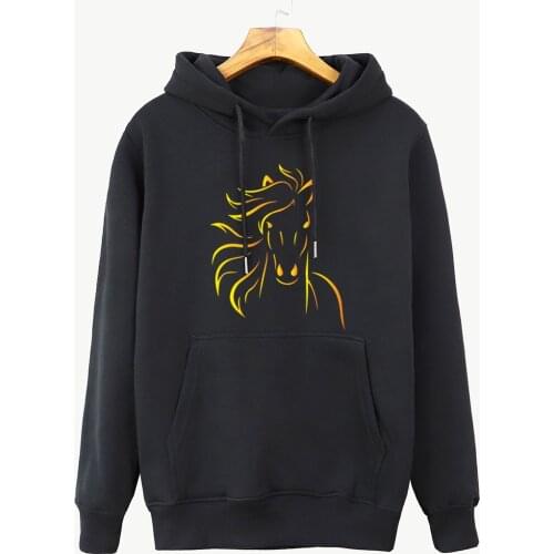 Womens Sportswear Hoody 2018 Autumn Winter Streetwear Fashion Animal Fire Horse Cartoon Hoodies Female Hip Hop Lady Sweatshirt