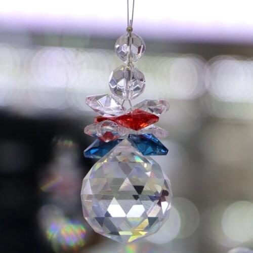 1PCS 30mm 40mm Crystal Ball Suncatcher Chandelier Prisms Pendants Parts Rainbow Maker Hanging Home Ornament Garden Suncatchers