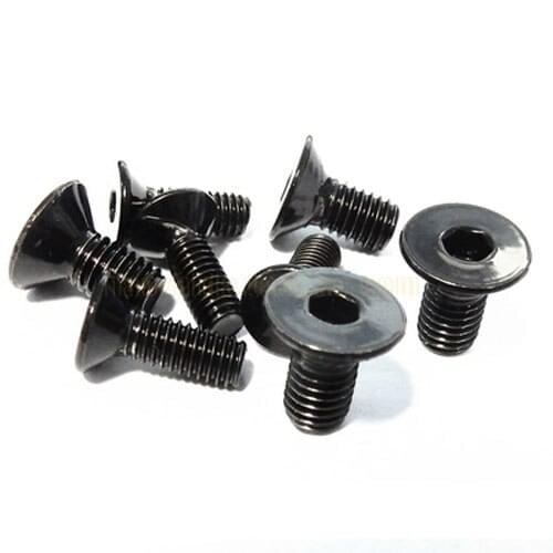 10pcs M5 Flat head hexagon Machine screw Countersunk heads 304 stainless steel Electrophoresis Black Allen bolt 6mm-30mm Long