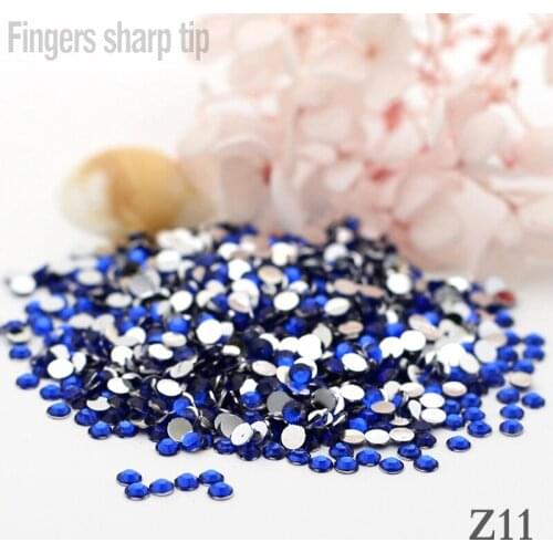 1000pcs 5mm SS20 Round Fashion Glitter Nail Art Rhinestone Royal blue Crystal Decoration Rhinestones Beads Nail DIY Z11