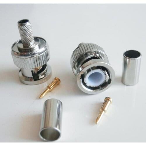 1 Pcs Q9 BNC Male Plug RF Coax Connector Socket Crimp for LMR195 RG58 RG142 RG223 RG400 RF Coaxial Straight Nickel plated