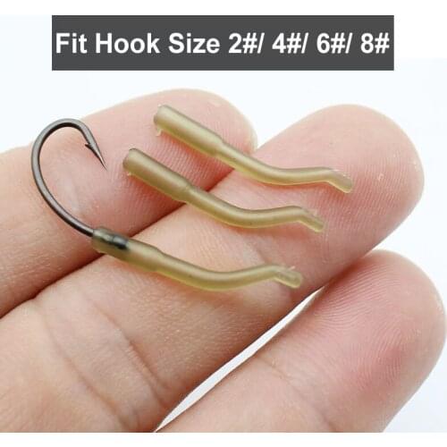 20PCS Carp Fishing Tackle Hook Tube Rubber Hair Rig Line Aligner Anti Tangle Sleeves Positioner for Carp Fishing End Accessories