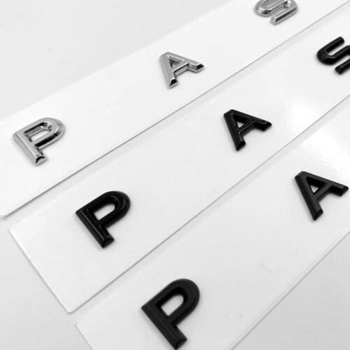 3D Font Letters Emblem for PASSAT Car Styling Refitting Middle Trunk Logo Badge Sticker for VW Chrome Matte Black Glossy Black