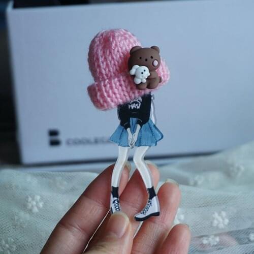 Big Brooch Cute Diy Acrylic Brooch For Woman Girls Collar Badge Pins Lapel Icons on Backpack Friends Gifts
