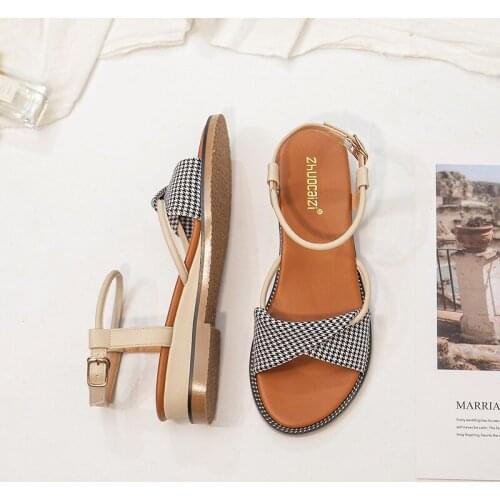 Sandals Women Korean Style Fashion Chunky Heel Low Heel Womens Sandals INS Net Red Celebrity Inspired Sandals Shoes Woman