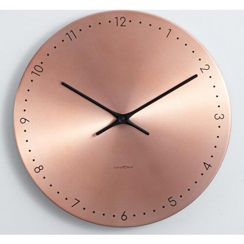 Vintage Luxury Wall Clock Silent Digital Metal Minimalist Mute Wall Clock Simple Living Room Reloj Mural Home Decoration WF50WC