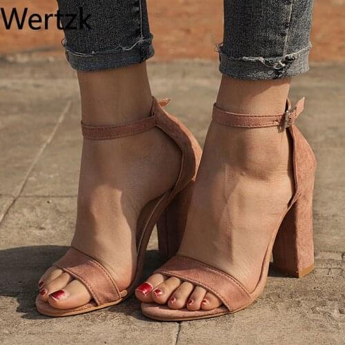 Chaussures Femme Open Toe Women Summer Sandals Women Sandals Ankle Strap Summer Shoes Woman High Heels Sandals Plus Size 43E493