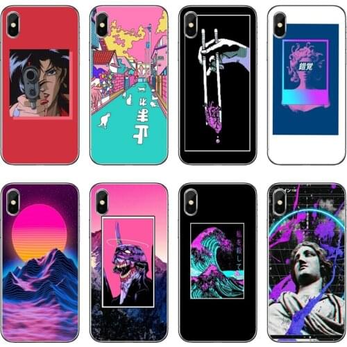 Vaporwave Glitch Anime Accessories Phone Case For Huawei P20 P30 P40 Pro P10 P9 Lite Y5 Y6 Y7 Y9 P Smart Plus 2018 2019
