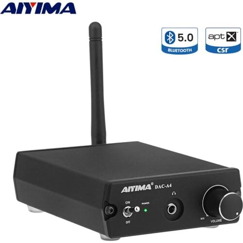 AIYIMA ES9038 Decoder DAC CSR8675 Bluetooth APTX HD LDAC Stereo Headphone Amplifier 24Bit 96KHz Input USB Coaxial RCA AUX Output