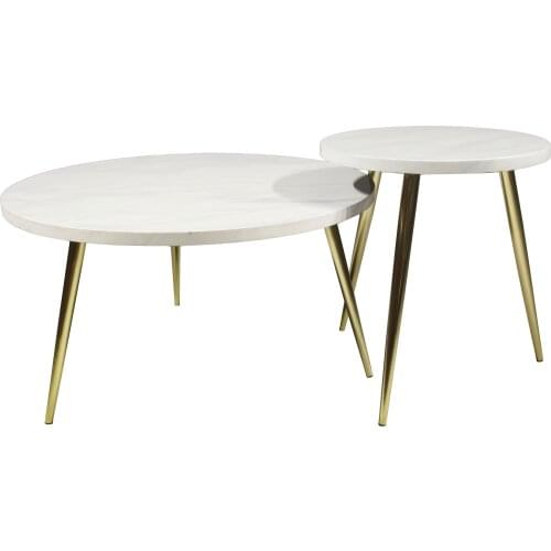 Chinafurniture modern marble center golden metal chassis coffee table coffee table side cabinet