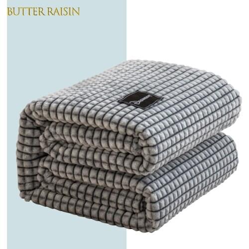 Flannel Plaid Blankets For Beds Plush Bedspread Soft Warm Coral Fleece Winter Blanket Modern Thicken Throw Sofa Plaids Blanket