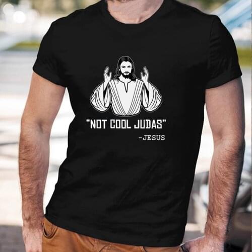 No Jesus No Peace Funny Slogan T-Shirt Not Cool Judas Jesus Hands Biblical Christ Praying Tee Cotton Casual Summer Men Tops