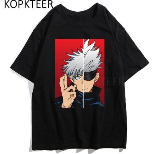 Jujutsu Kaisen Anime T-shirts Harajuku Satoru Gojo Yuji Itadori Characters Print Funny Fashion Short Sleeve Streetwear Tshirt