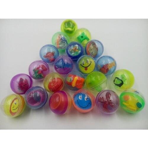 50pcs/lot lovely cartoon toys with 50mm capsules,duck,car planne model, gyro etc,suprise gift for children randomly sending