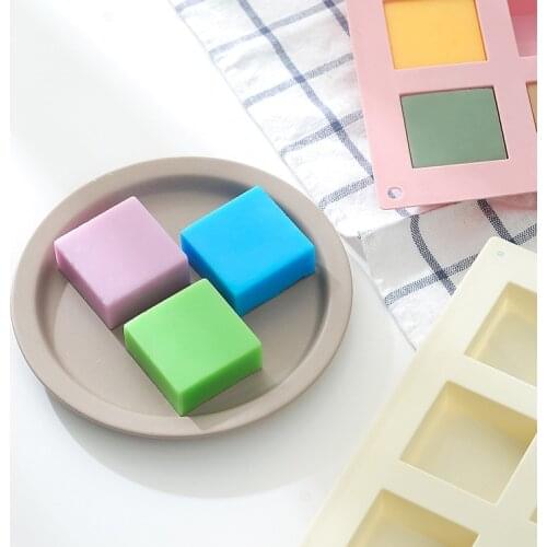 Soap Making Tools Silicone Cake Mold Square Brick Handmade Soap Mould 6 Holes Fondant Cake Silicone Mold Chocolate Mold